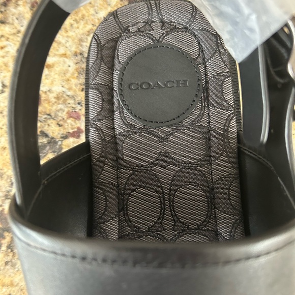 NIB Mens Coach Black 2 Strap sandals. Size 11 - Picture 3 of 9